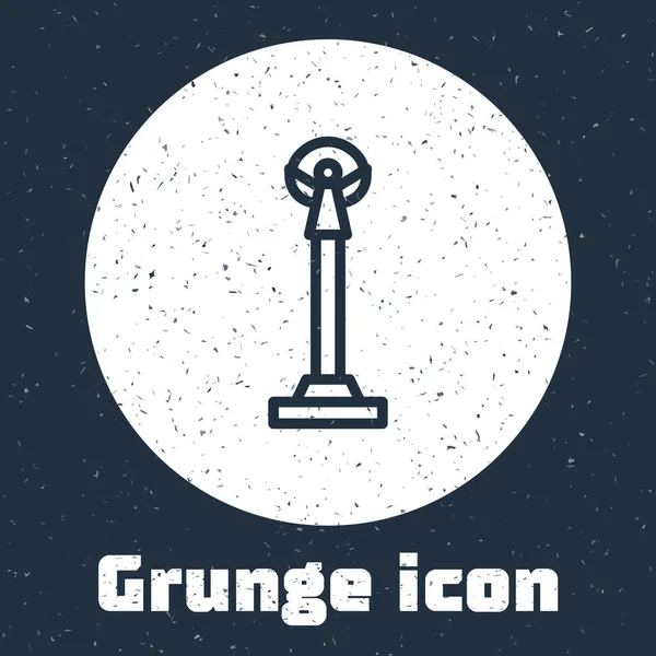 Grunge Linha Monumento Independência Kiev Ícone Isolado Fundo Cinza Kiev — Vetor de Stock