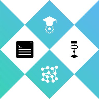 Web geliştirici programlama kodunu sinirsel ağ derecelendirme kapsülünü ve Algoritma simgesini ayarla. Vektör.