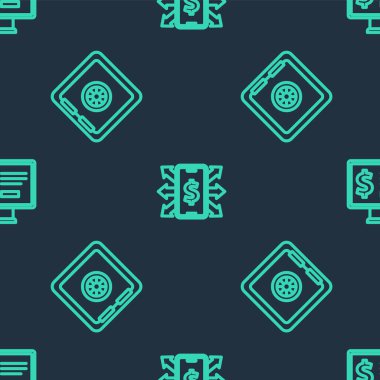 Smartphone 'u dolarla, Safe ve Monitor' u kusursuz bir şekilde ayarla. Vektör.