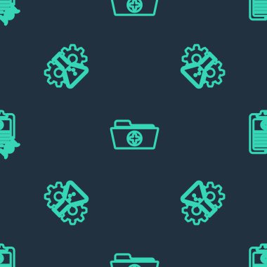 Kusursuz şablon üzerinde DNA analizi olan bir sicil dosyası, biyomühendislik ve pano ayarla. Vektör.