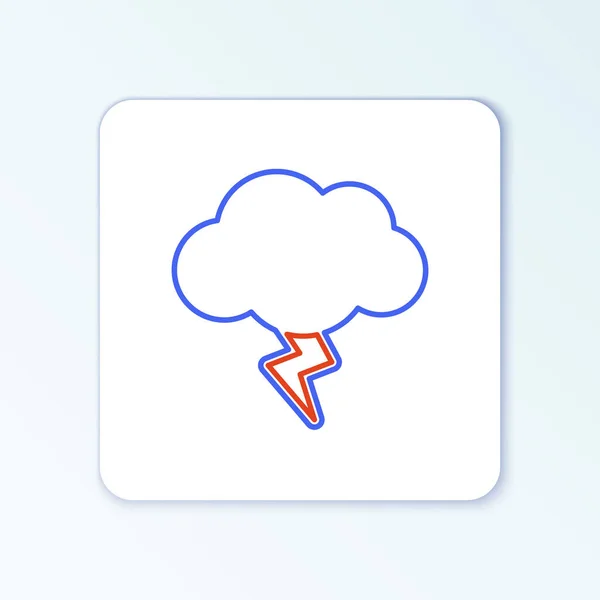 Ікона Line Storm Ізольована Білому Тлі Хмарний Блискавичний Знак Повітряна — стоковий вектор