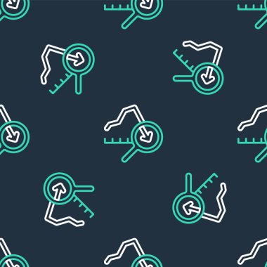 Line Global Ekonomik Kriz ikonu siyah arka planda izole edilmiş kusursuz bir model. Dünya finans krizi. Vektör