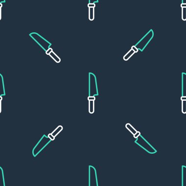 Çizgi Bıçak simgesi siyah arkaplanda izole edilmiş. Çatal bıçak sembolü. Vektör