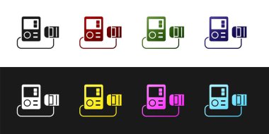 Tansiyon simgesini siyah beyaz arkaplanda izole et. Vektör İllüstrasyonu.