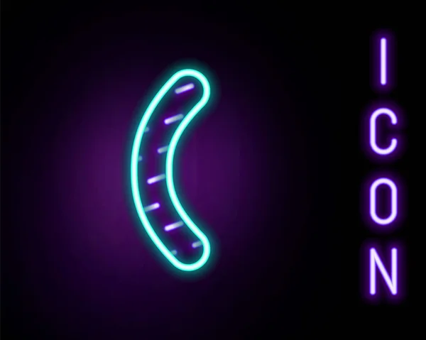 Glödande Neon Line Nagelfil Ikon Isolerad Svart Bakgrund Manikeringsverktyg Färgstarkt — Stock vektor