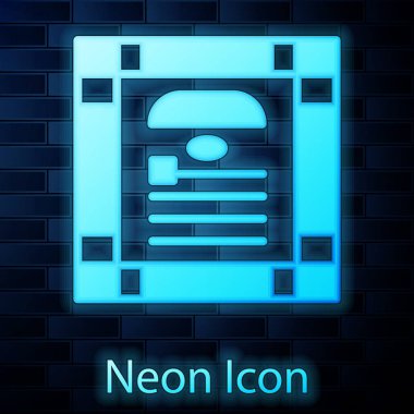 Işıldayan neon 26 Kasım Hindistan anayasa günü ikonu tuğla duvar arkasında izole edildi. Vektör.