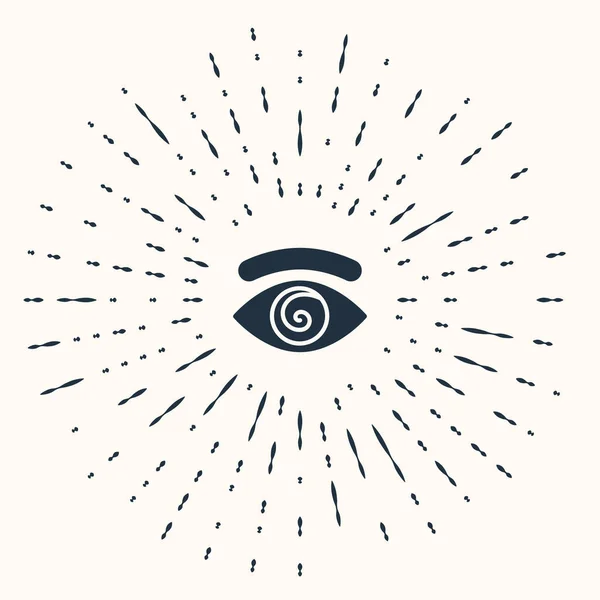 Grey Hypnosis Icon Isolated Beige Background Human Eye Spiral Hypnotic —  Vetores de Stock