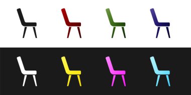 Kol Koltuğu simgesini siyah beyaz arkaplanda izole et. Vektör.