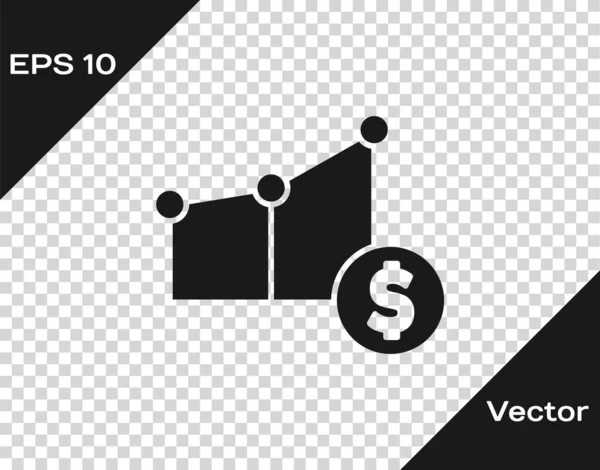 Инфографика Черного Пирога Символ Доллара Изолированы Прозрачном Фоне Знак Диаграммы — стоковый вектор