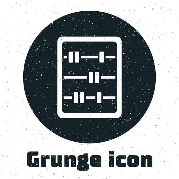 Grunge Abacus 아이콘은 배경에서 분리되었습니다 전통적 수학도 모노크롬 빈티지그리기 Vector — 스톡 벡터