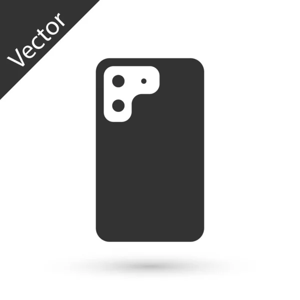 Grey Smartphone Mobile Phone Icon Isolated White Background Vector — Stock Vector