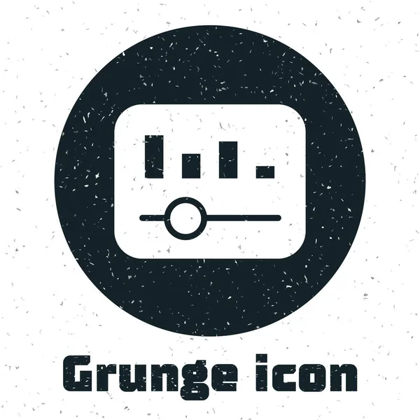 Grunge Music Equalizer Icon Isolated White Background Sound Wave Audio — Stock Vector