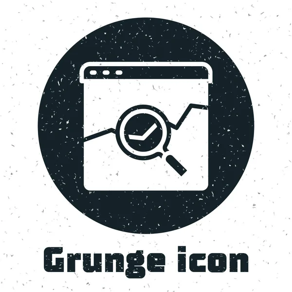 Grunge Website Com Gráficos Crescimento Mercado Ações Ícone Dinheiro Isolado — Vetor de Stock