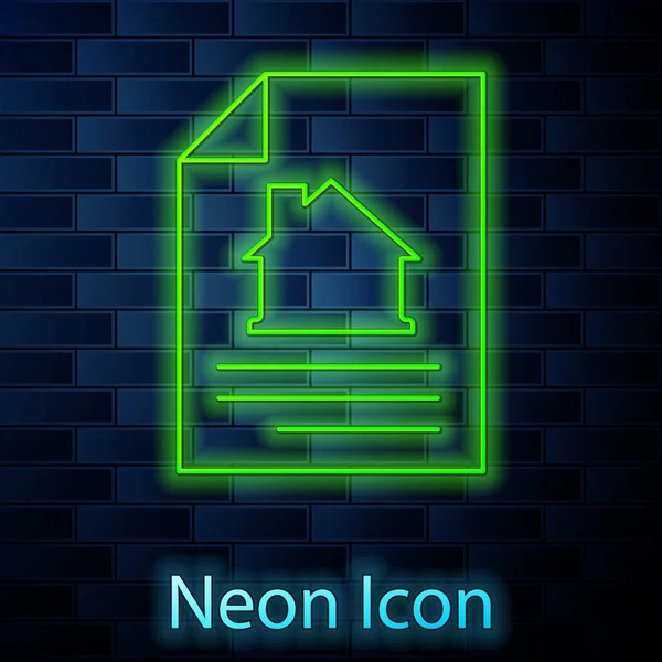 글로잉 하우스 Glowing Neon House 배경에 아이콘과 서비스 프로그램 Vector — 스톡 벡터