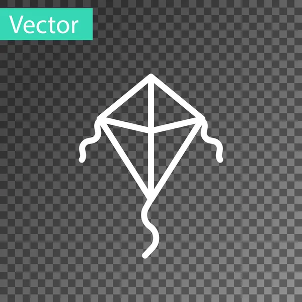 Icono Cometa Línea Blanca Aislado Sobre Fondo Transparente Vector — Vector de stock