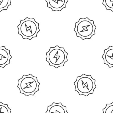 Gri çizgi Şimşek simgesi beyaz arka planda izole edilmiş kusursuz desen. Flaş işareti. Flaş ikonunu yükle. Gök gürültüsü. Yıldırım çarpması. Vektör