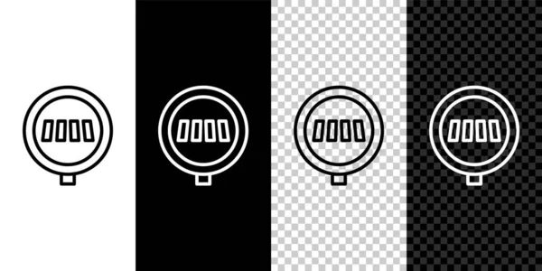 Set Line Icono Paso Peatonal Aislado Sobre Fondo Blanco Negro — Vector de stock