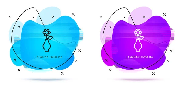 Лінія Квітка Вазі Ізольована Білому Тлі Абстрактний Банер Рідкими Формами — стоковий вектор