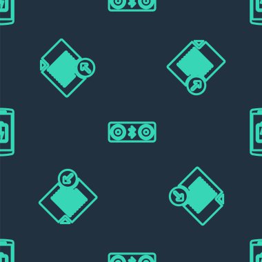 Bluetooth hoparlörlerini ayarla, dosyayı yükle ve Smartphone bataryasını kusursuz şablona ayarla. Vektör.