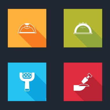 Manikür lambasını, çivi dosyasını ve manikür ikonu için değirmen kesicisini hazırlayın. Vektör.