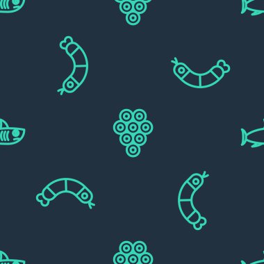 Caviar, Shrimp ve Shark hatlarını kusursuz bir şekilde ayarlayın. Vektör.