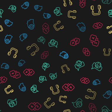 Hat Başlığını, yabancı dil kulaklıkları ve sözcük dağarcığının içinde, pürüzsüz şablona göre ayarlayın. Vektör.