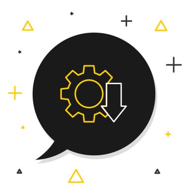 Satır Maliyet azaltma simgesi beyaz arkaplanda izole edildi. Renkli taslak konsepti. Vektör