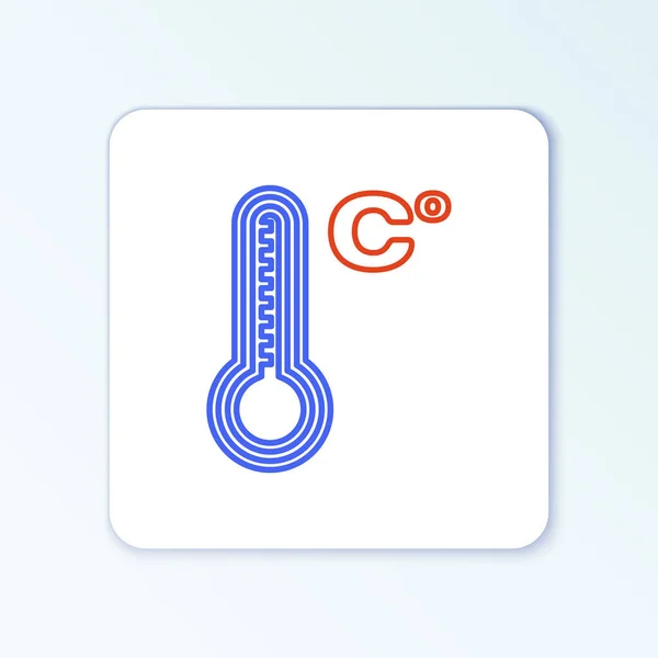 배경에 과차가운 아이콘을 측정하는 온도계 섭씨온도 Vector — 스톡 벡터