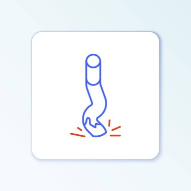 Line Cigarette butt icon isolated on white background. Stubbed out cigarette. Colorful outline concept. Vector