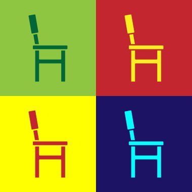 Pop Sanat Koltuğu simgesi renk arkaplanında izole edildi. Vektör.