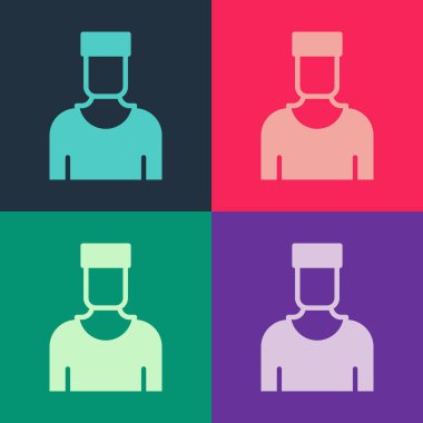 Pop Art Sailor Kaptan ikonu renk arkaplanda izole edildi. Vektör.