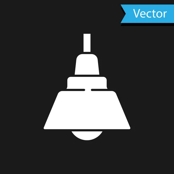 Icono Candelabro Blanco Aislado Sobre Fondo Negro Vector — Vector de stock