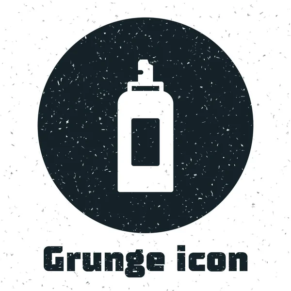 Grunge Paint Spray Can Icon Isolated White Background Monochrome Vintage — Stock Vector