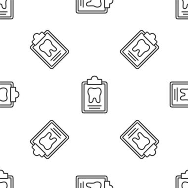 Diş kartı ya da hasta tıbbi kayıtları olan gri çizgili pano beyaz arka planda izole edilmiş kusursuz desen. Diş sigortası. Diş sağlığı kliniği raporu. Vektör.