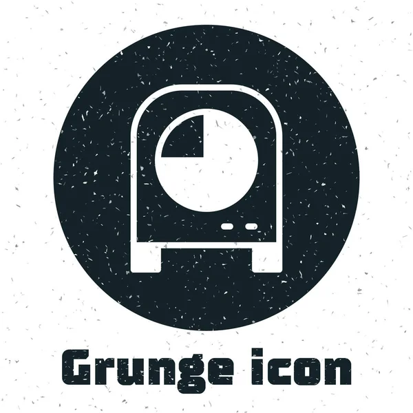 Grunge Icône Minuterie Cuisine Isolé Sur Fond Blanc Ustensiles Cuisine — Image vectorielle