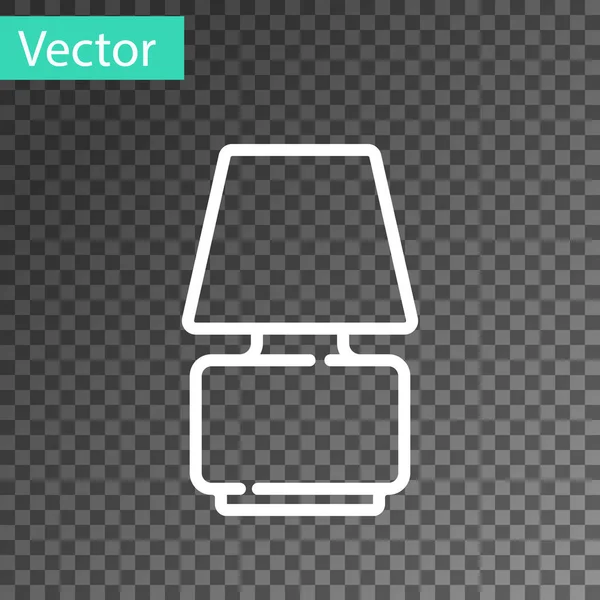 Weiße Linie Tischlampensymbol Isoliert Auf Transparentem Hintergrund Vektor — Stockvektor