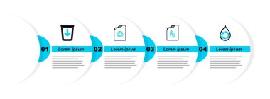 Geri dönüşüm hattı, temiz su, biyoyakıt tüpü, eko ve çöp ikonuna gönder. Vektör