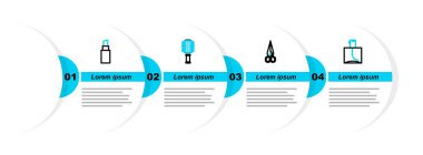 Parfüm makası, saç fırçası ve ruj simgesini ayarla. Vektör.