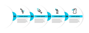 Hat Kartal kafası Özgürlük Heykeli Alev Heykeli ve Vintage tabanca ikonu. Vektör.