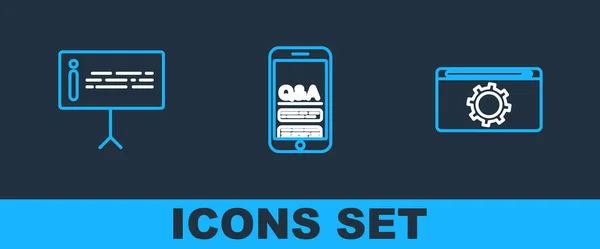 Set Line Setting Information Mobile Question Exclamation Icon Vector — ストックベクタ