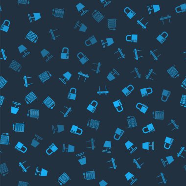 Masa lambası, güvenli kombinasyon kilidi, Router ve wi-fi sinyali ve ısıtma radyatörünü kusursuz desende ayarla. Vektör.