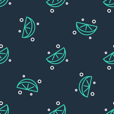 Çizgi dilimlenmiş kireç simgesi siyah arkaplanda izole edilmiş. Vektör.