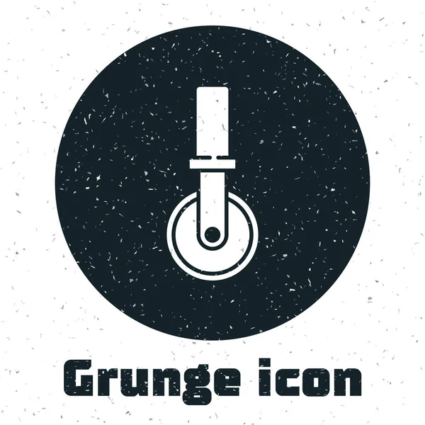 Grunge Pizza Knife Icon Isolated White Background Pizza Cutter Sign — Image vectorielle