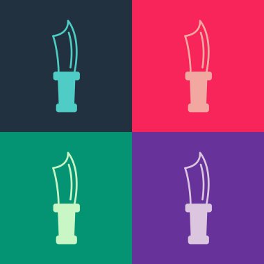 Pop Art Diving bıçak ikonu renk arkaplanında izole edilmiş. Vektör.