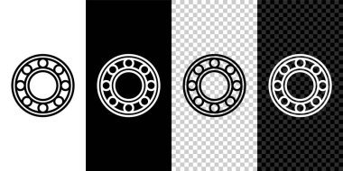 Siyah ve beyaz arkaplanda izole edilmiş çizgi bisiklet bilye ikonu. Vektör.