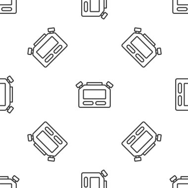 Gri çizgi Stopwatch simgesi beyaz arka planda kusursuz desen izole etti. Zaman göstergesi. Kronometre işareti. Vektör.