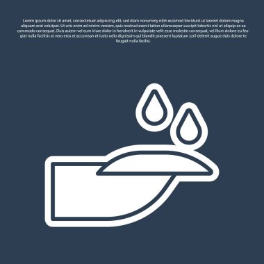 Blue line Nail manicure icon isolated on blue background. Vector.