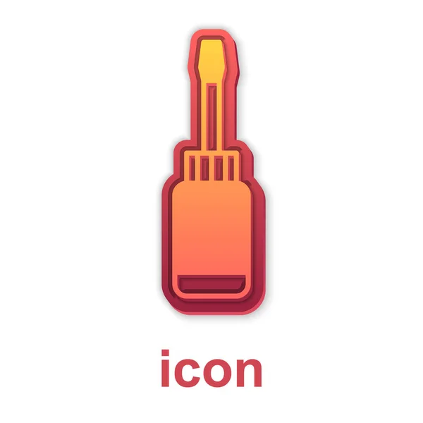 Gold Screwdriver Icon Isolated White Background Service Tool Symbol Vector — Stock Vector