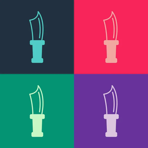 Pop Art Potápěčský Nůž Ikona Izolované Barevném Pozadí Vektor — Stockový vektor