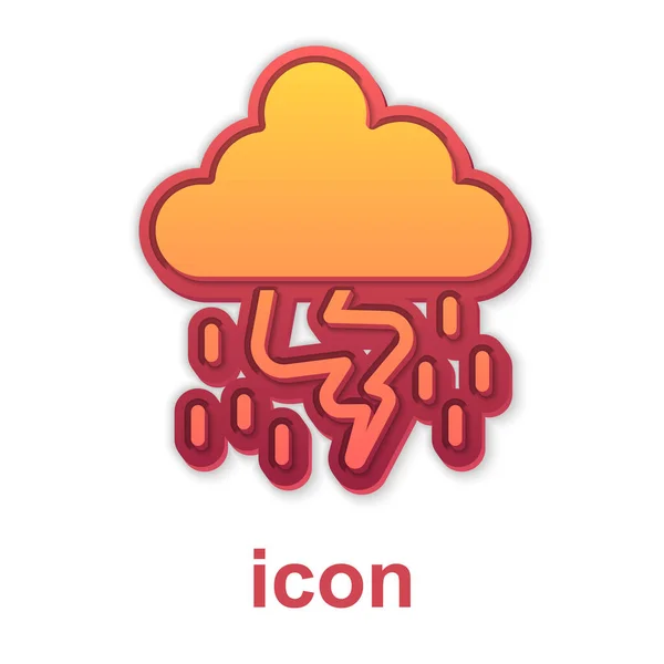 Icono Gold Storm Aislado Sobre Fondo Blanco Nube Relámpago Icono — Vector de stock